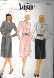 7859 EZ VOGUE LOOSE RUFFLE LS PANEL TOP,  SKIRT PATTERN 12 UNCUT